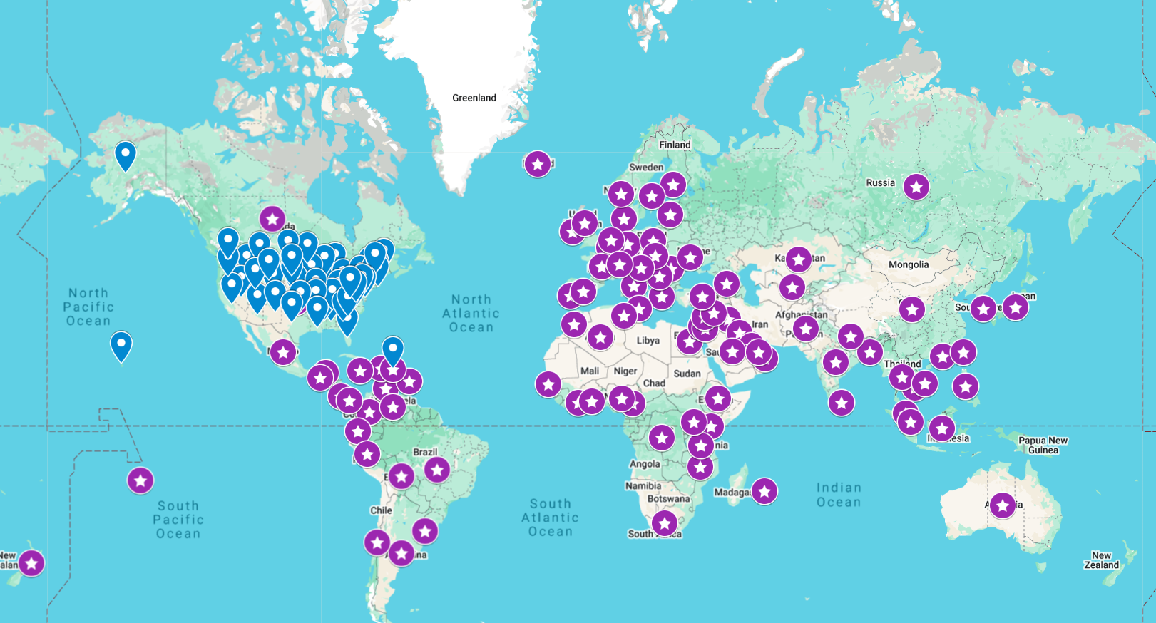 ATS 2025 attendee map